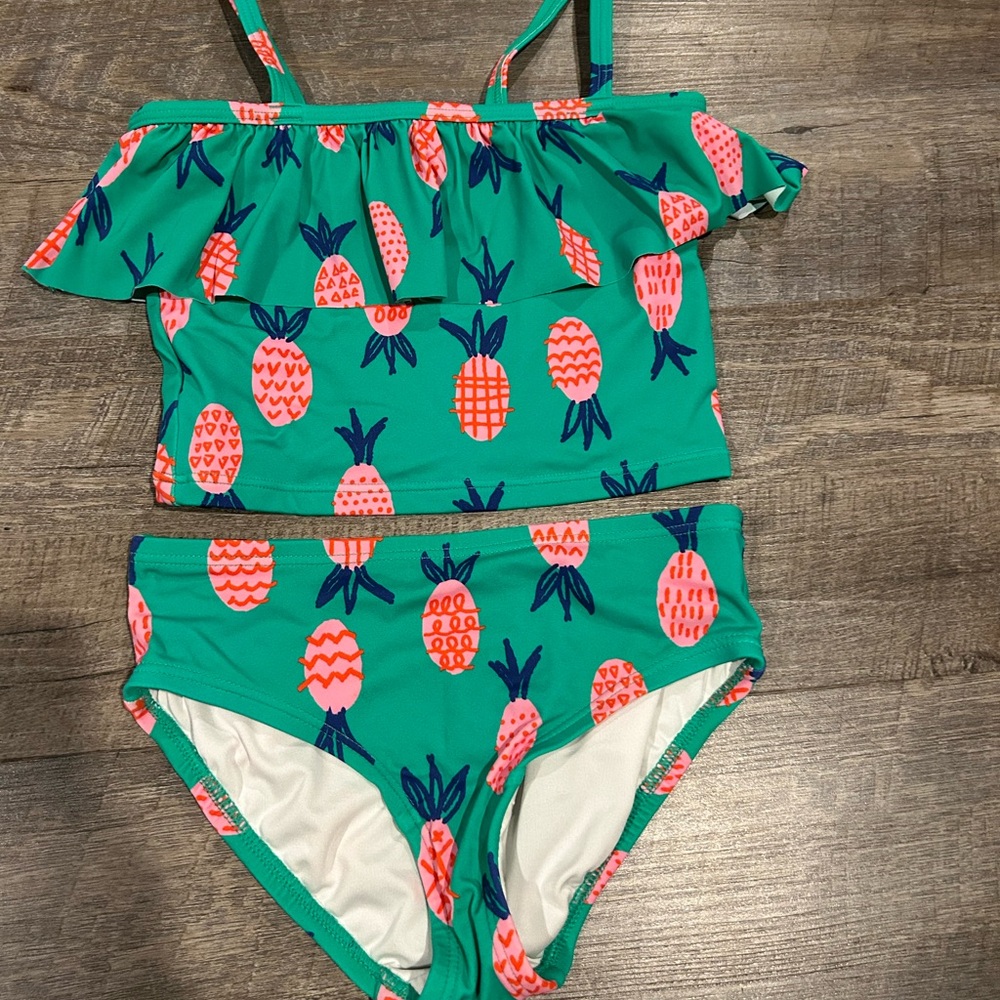 Hanna Andersson Teal and Pink Pineapple Bikini